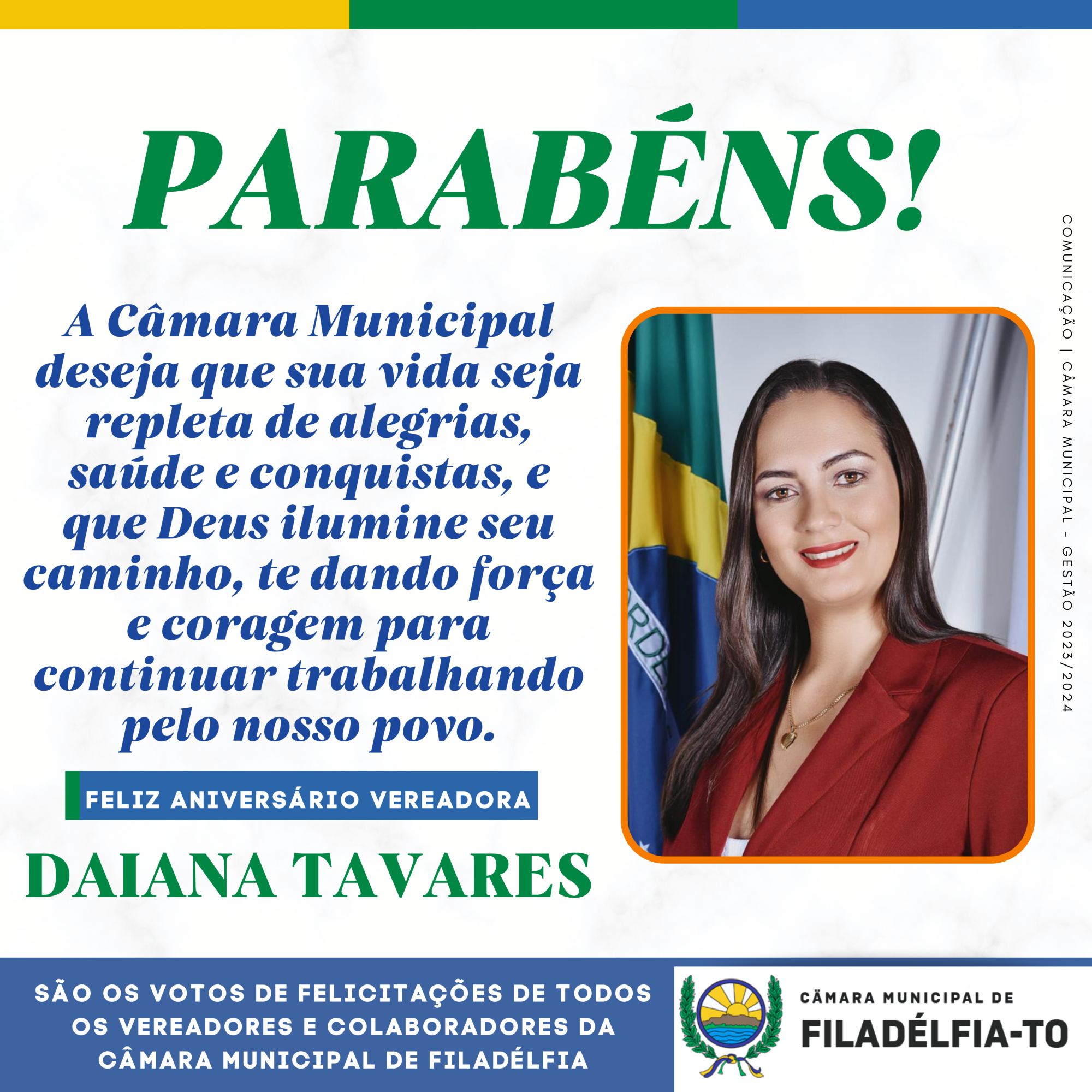 FELIZ ANIVERSÁRIO VEREADORA DAIANA TAVARES