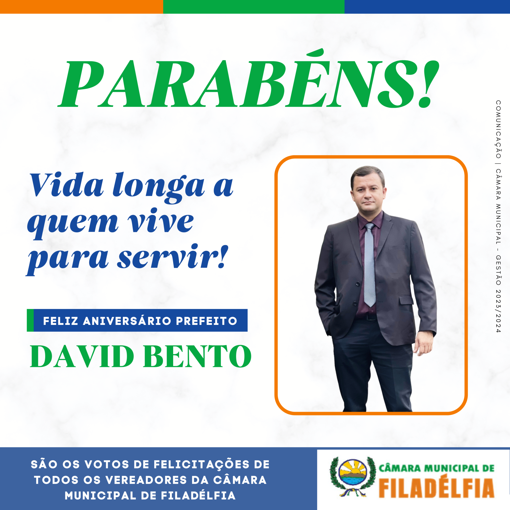 PARABÉNS AO PREFEITO DAVID BENTO