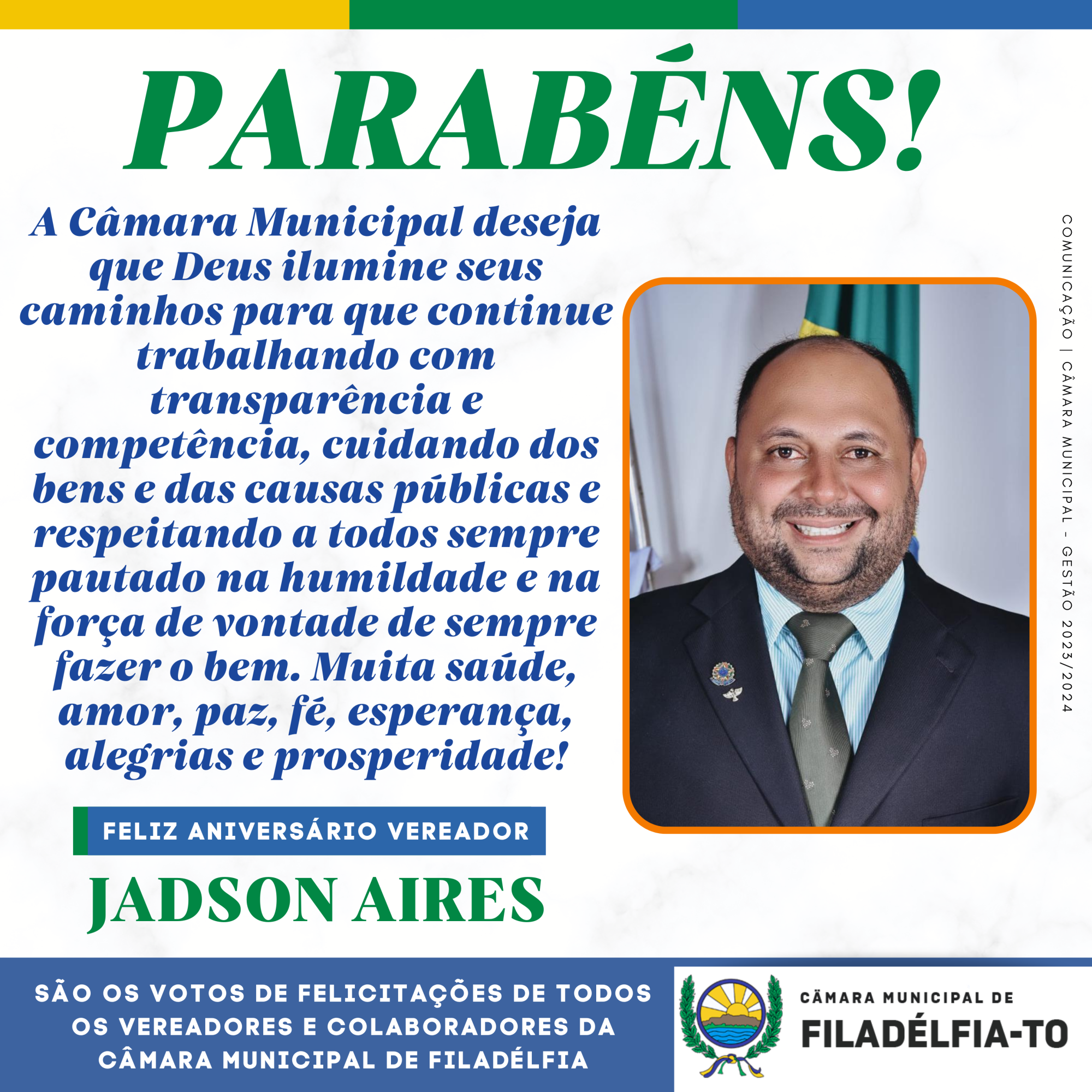 PARABÉNS VEREADOR JADSON AIRES