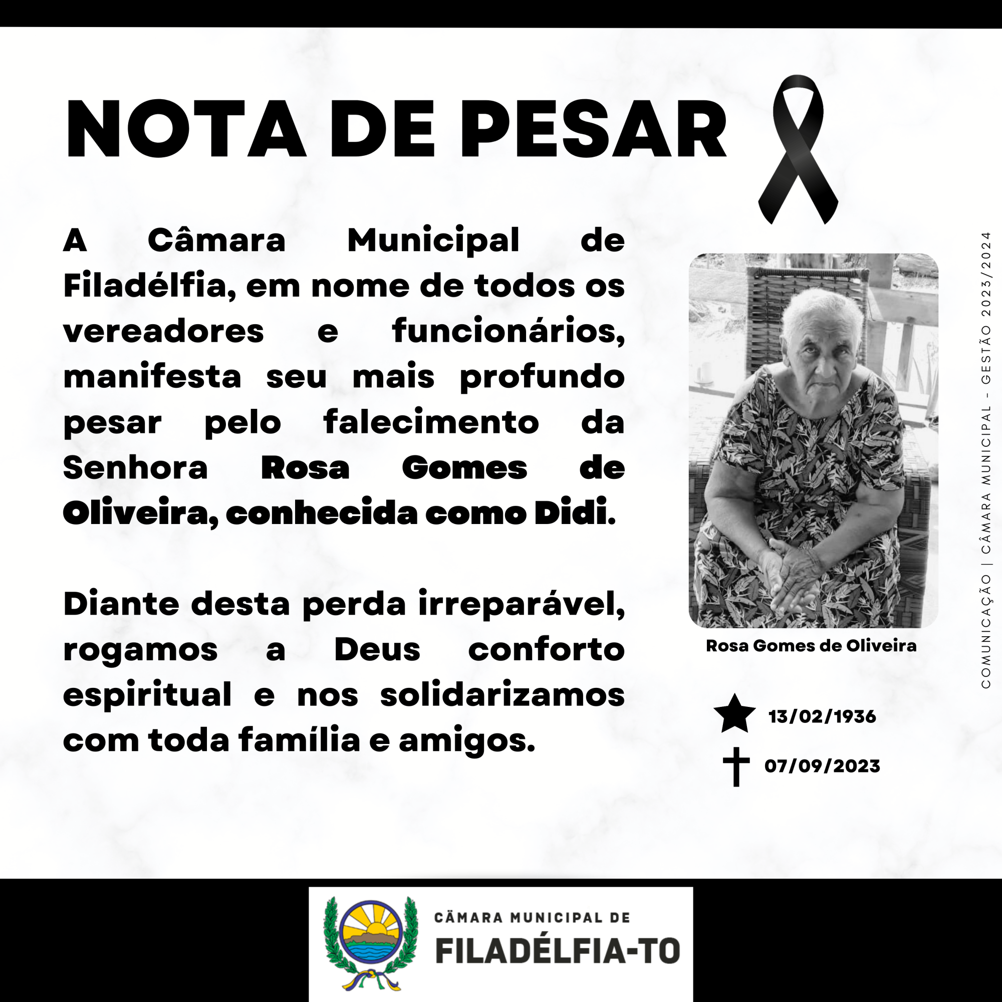 NOTA DE PESAR