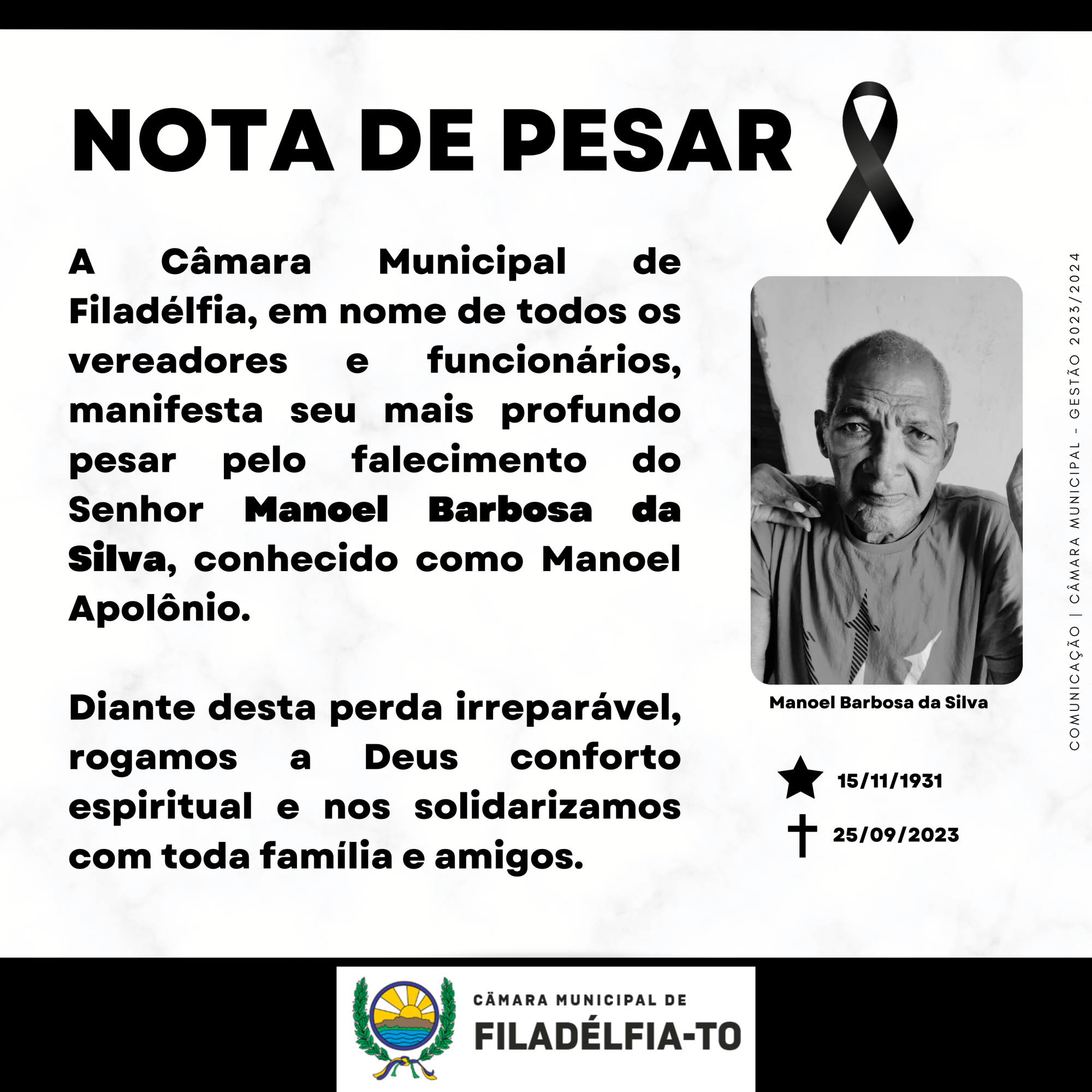 NOTA DE PESAR