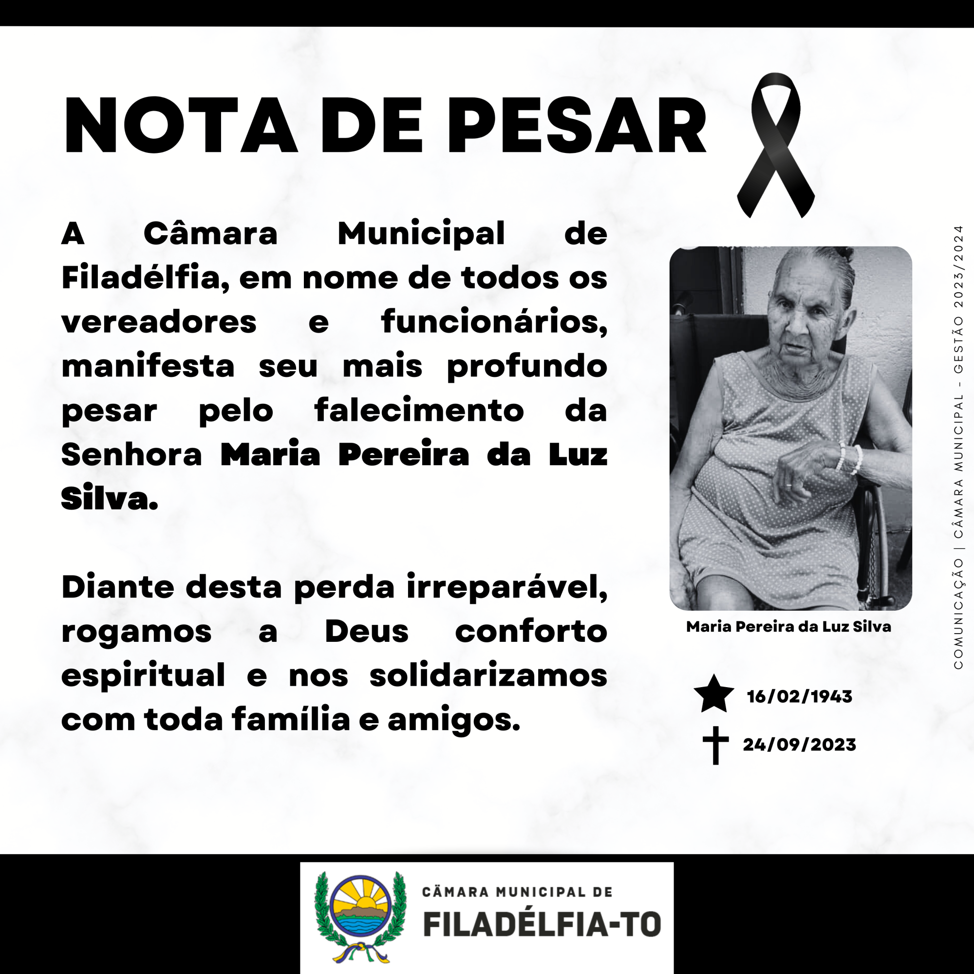 NOTA DE PESAR