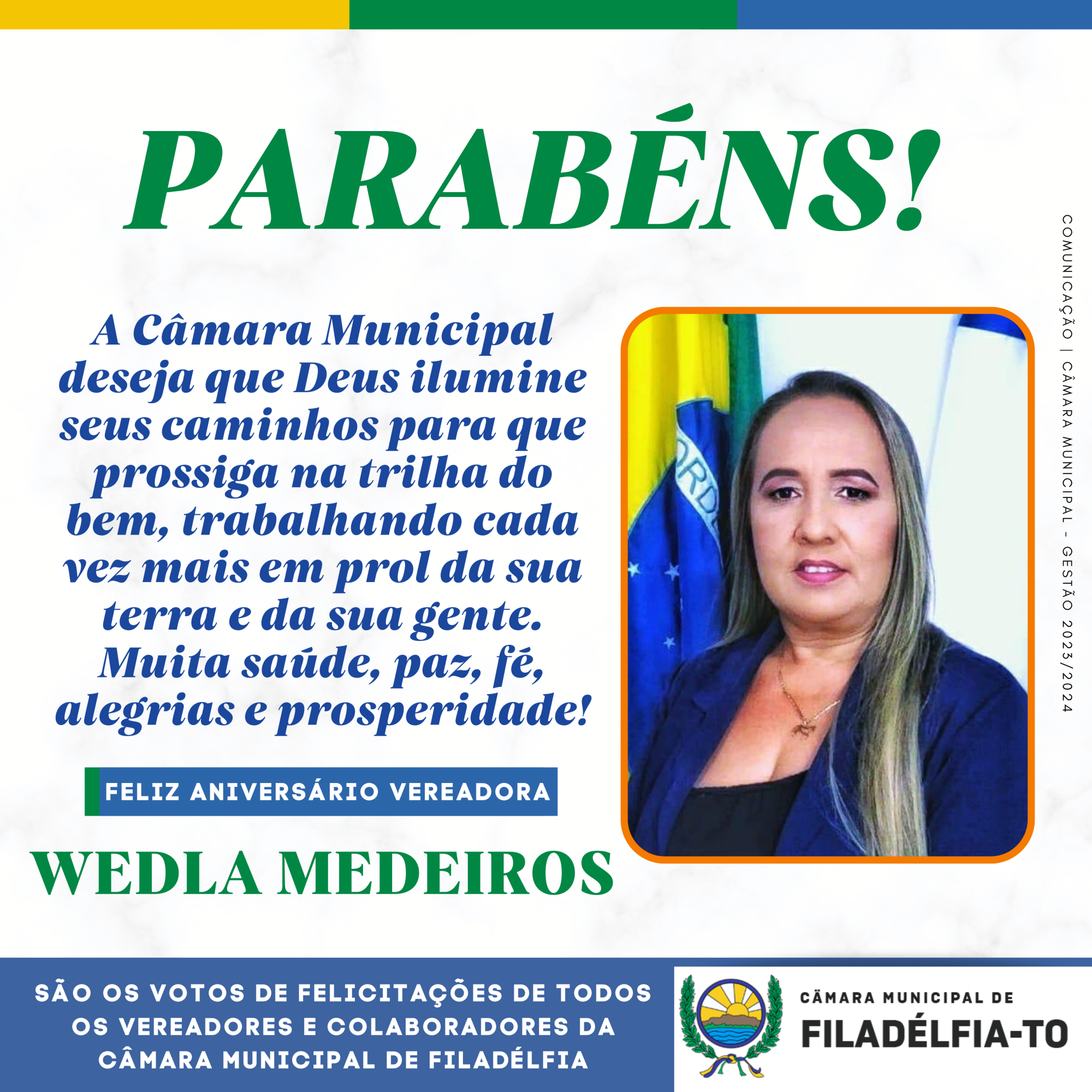 PARABÉNS WEDLLA MEDEIROS